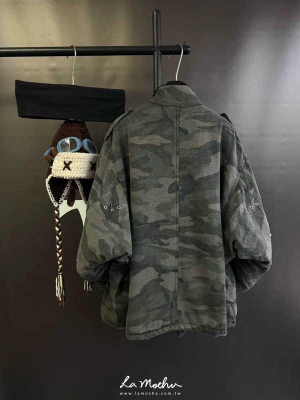迷彩腰抽繩軍裝外套
